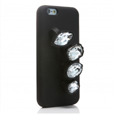 iPhone 6 6s Plus 5.5 - 3D Silicone Luxury Diamond Ring Finger Grip Soft Protective Phone Cover Case - Crystal Clear